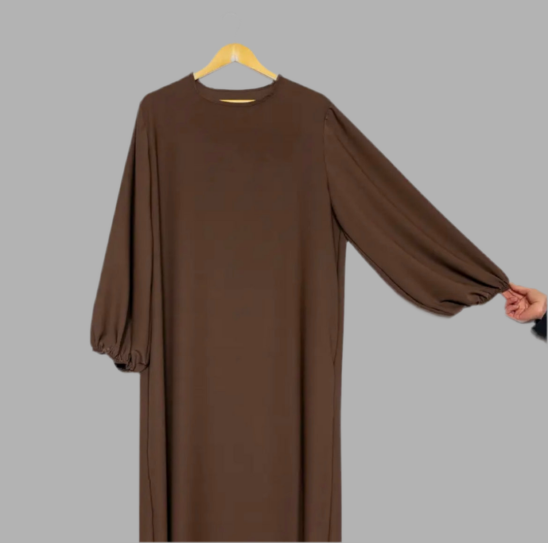 Abaya Malika gemaakt van Medina zijde met ballonmouwen
